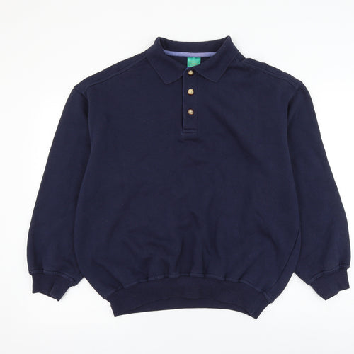 Canda Mens Blue Cotton Pullover Sweatshirt Size M