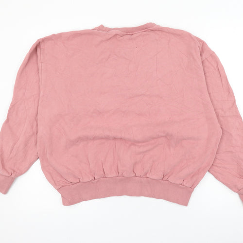 River Island Womens Pink Cotton Pullover Sweatshirt Size S Pullover - RI Country Club