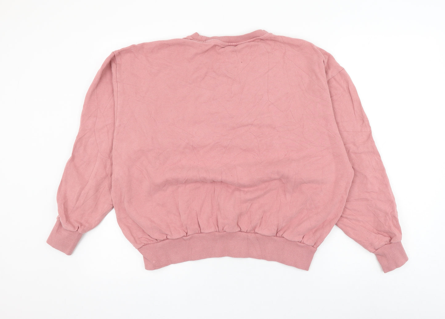 River Island Womens Pink Cotton Pullover Sweatshirt Size S Pullover - RI Country Club
