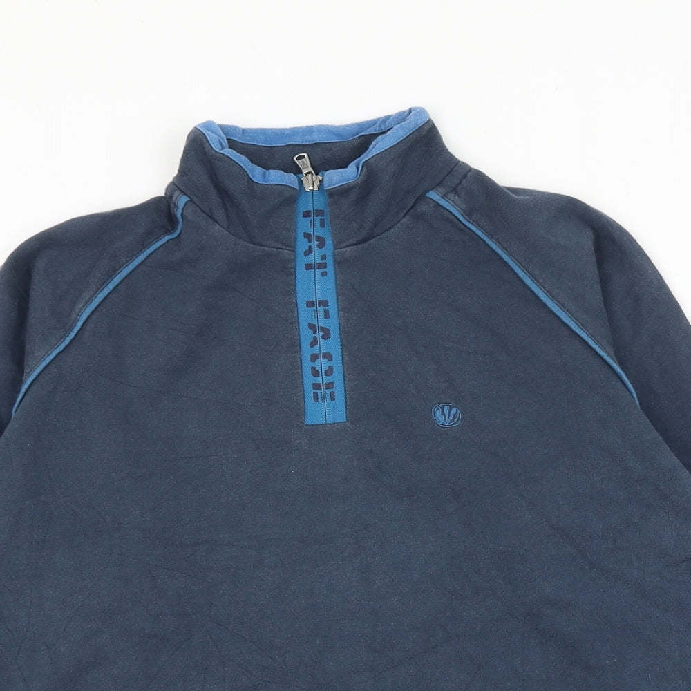 Fat Face Boys Blue Cotton Pullover Sweatshirt Size 12-13 Years Zip