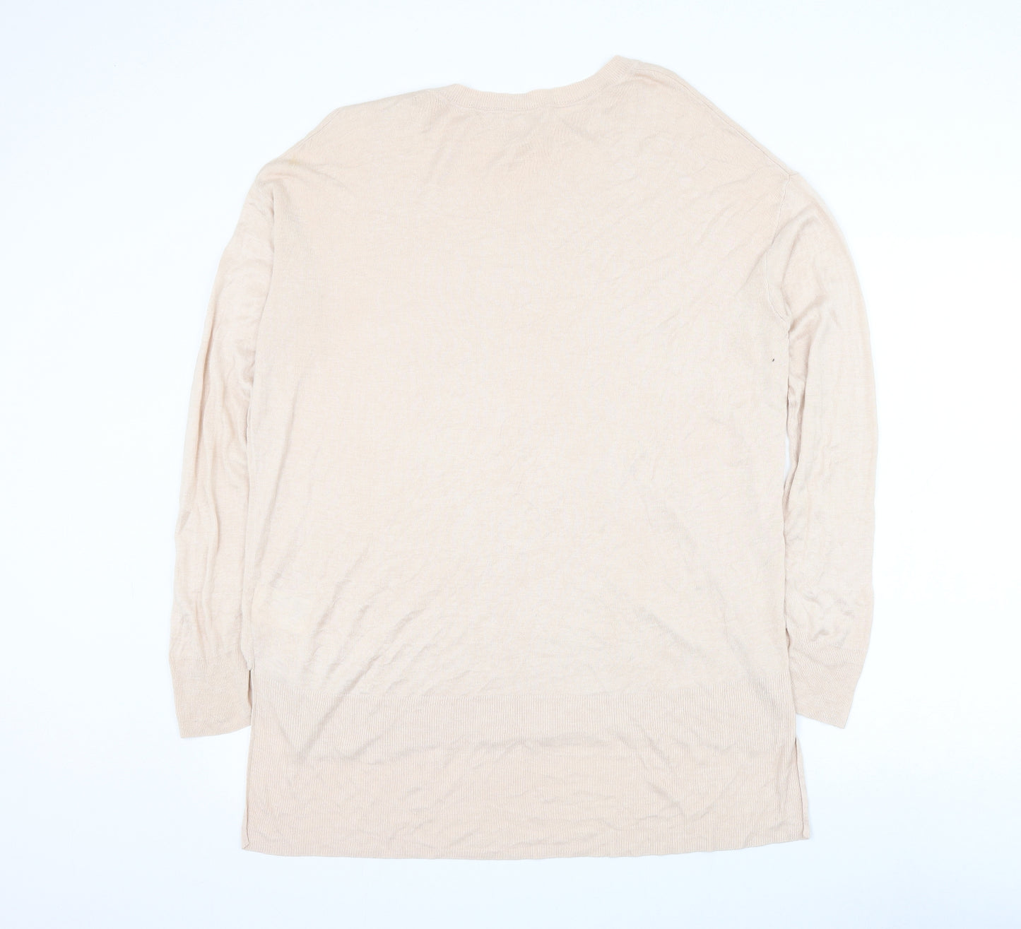 H&M Mens Pink Round Neck Acrylic Pullover Jumper Size L