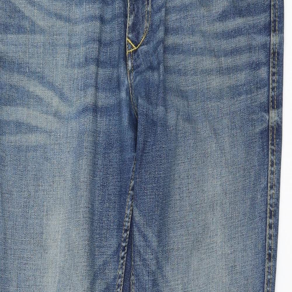 Mango Mens Blue Cotton Straight Jeans Size 34 in L32 in Regular Zip
