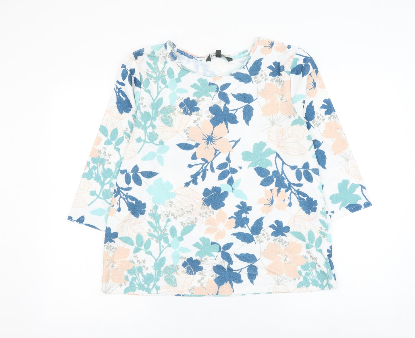 Bonmarché Womens Multicoloured Round Neck Floral Polyester Pullover Jumper Size 12