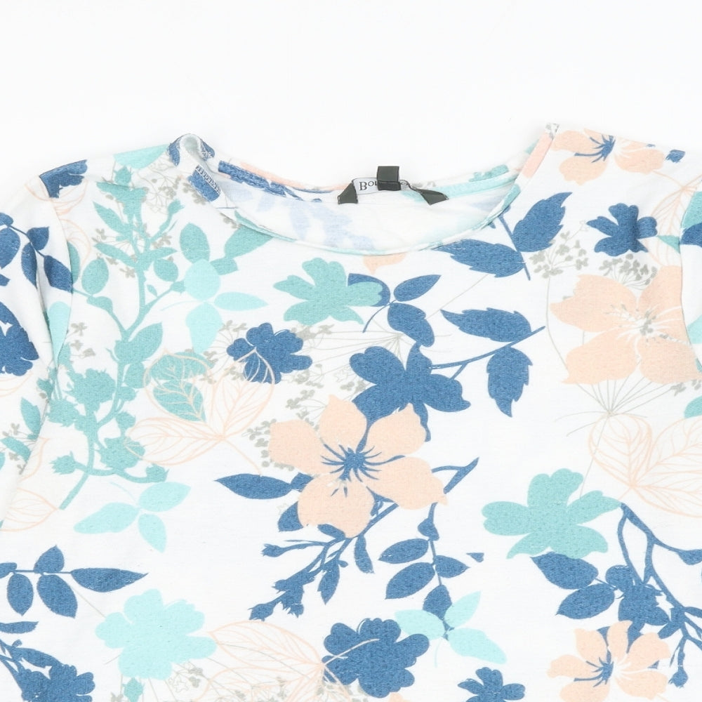 Bonmarché Womens Multicoloured Round Neck Floral Polyester Pullover Jumper Size 12