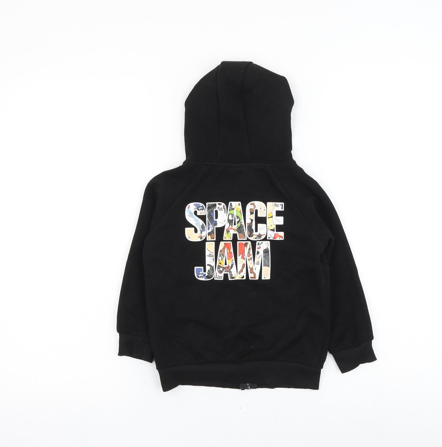 Primark Boys Black Polyester Full Zip Hoodie Size 4-5 Years Zip - Space Jam
