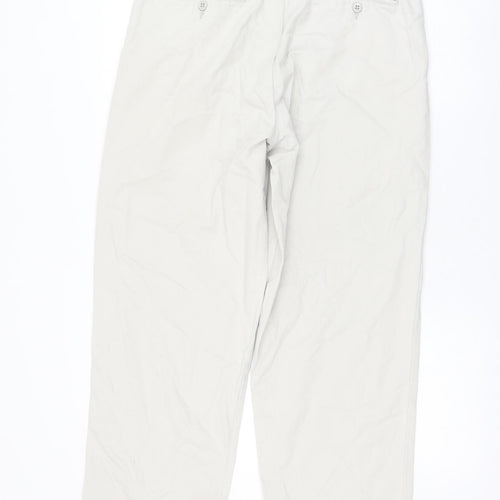 DOCKERS Womens Grey Cotton Chino Trousers Size 32 in L30 in Regular Zip