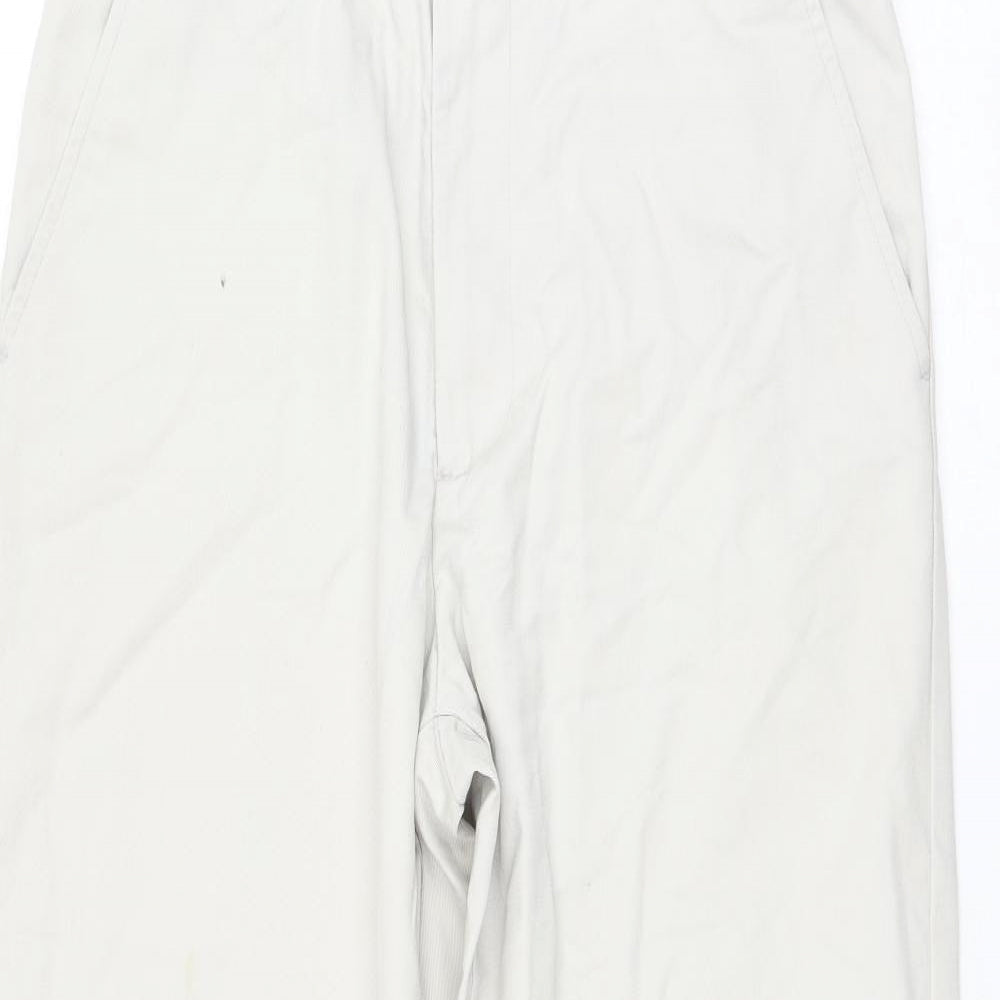 DOCKERS Womens Grey Cotton Chino Trousers Size 32 in L30 in Regular Zip