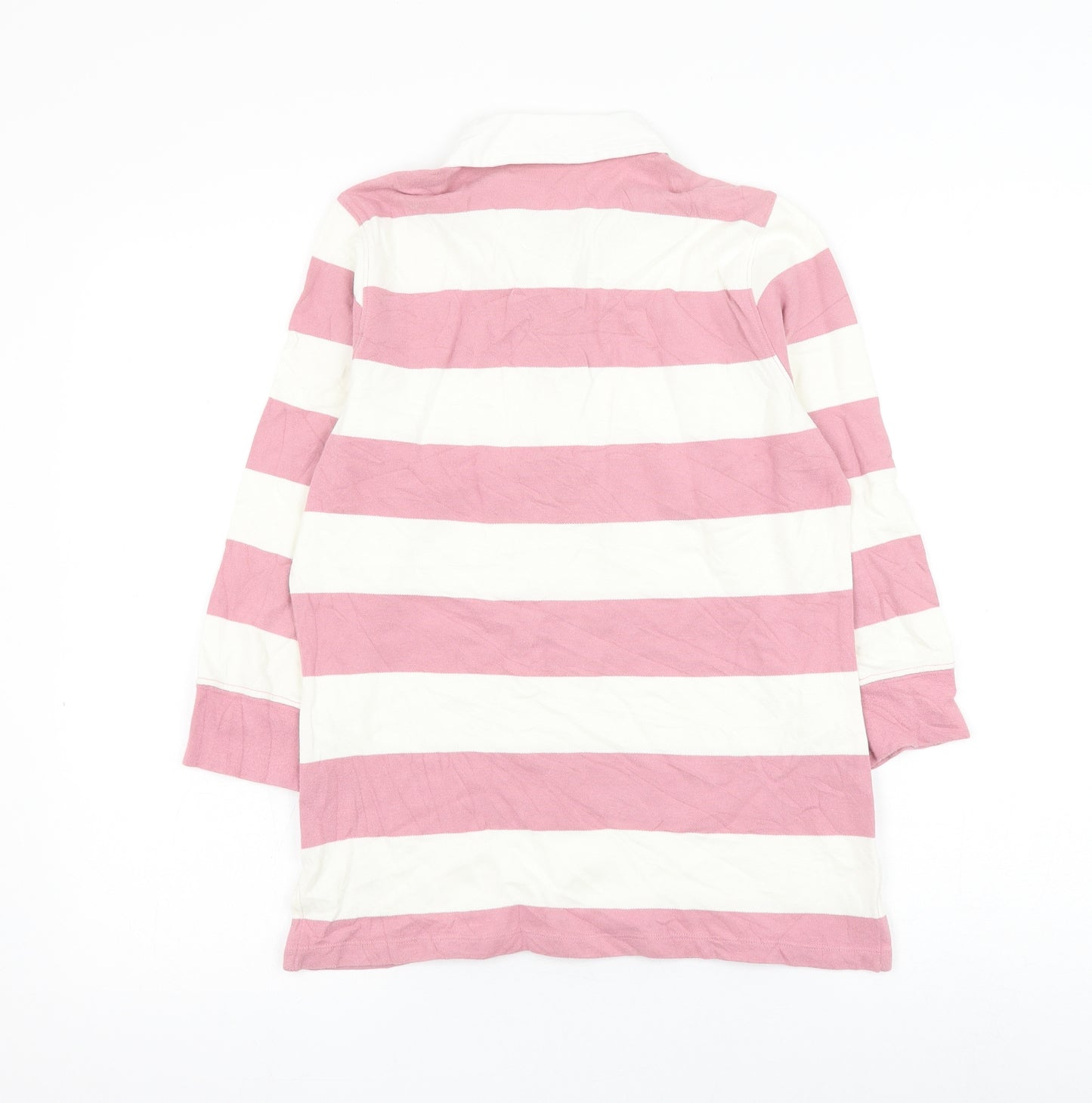 Alice Callina Womens Pink Striped Cotton Basic Polo Size 10 Collared