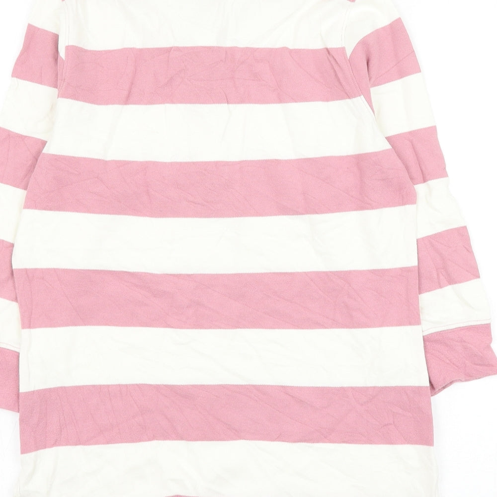 Alice Callina Womens Pink Striped Cotton Basic Polo Size 10 Collared