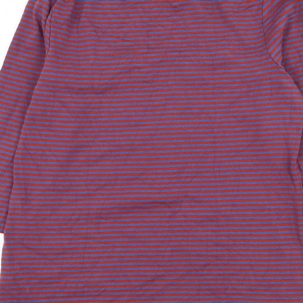 NEXT Womens Multicoloured Striped Cotton Basic T-Shirt Size 16 Square Neck
