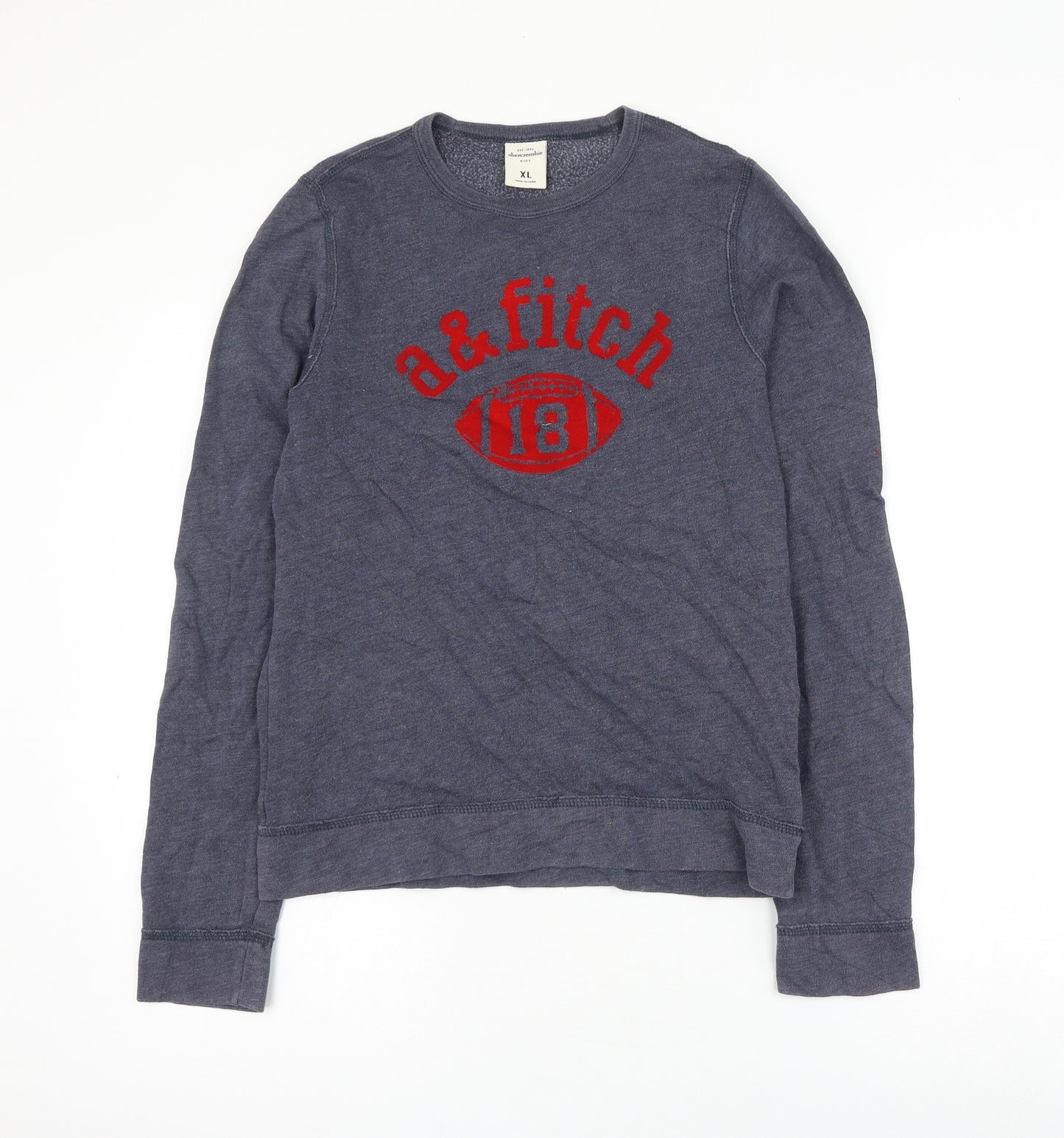 Abercrombie & Fitch Boys Blue Cotton Pullover Sweatshirt Size XL Pullover