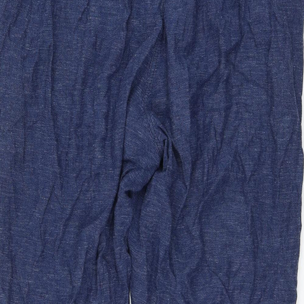 Nutmeg Womens Blue Cotton Trousers Size 18 L25 in Regular