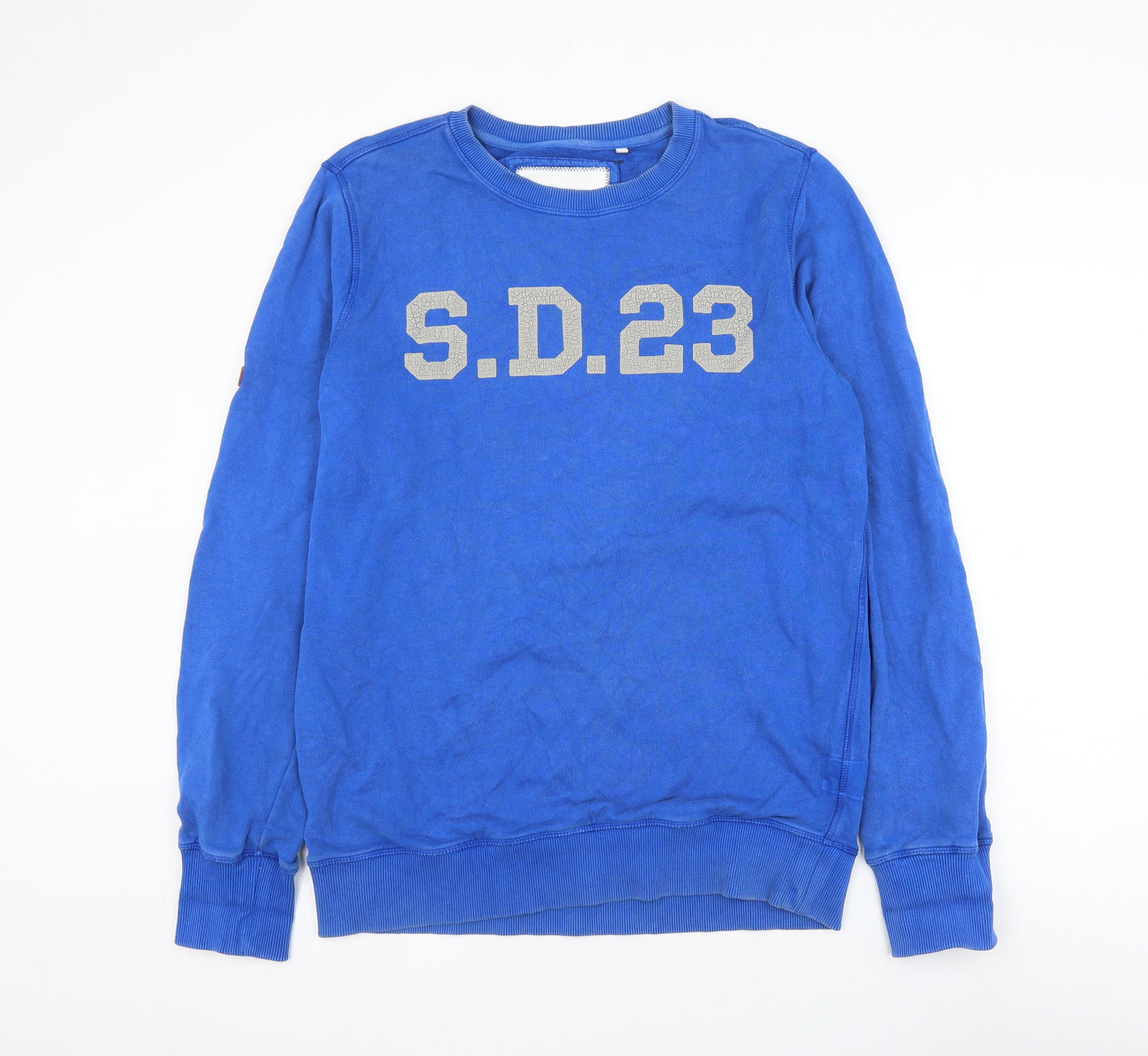 Superdry Mens Blue Cotton Pullover Sweatshirt Size XL