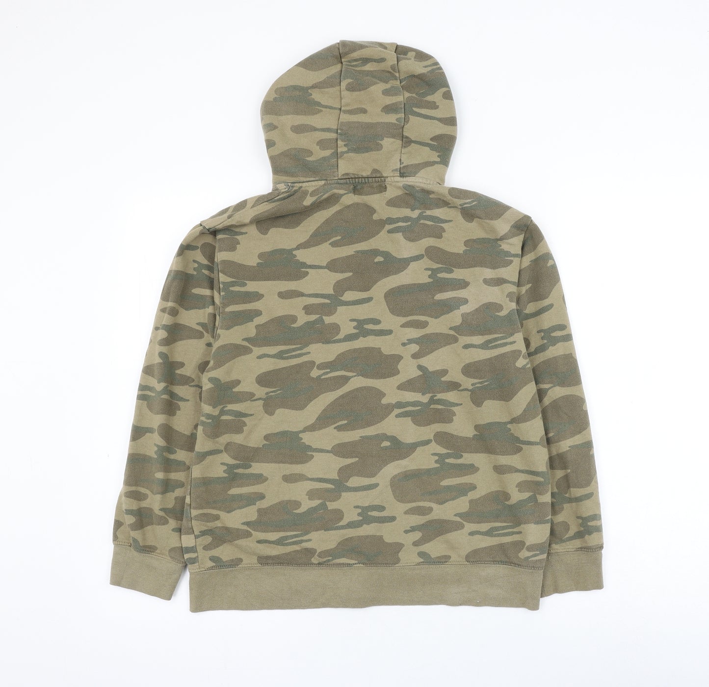 Rebel Boys Green Camouflage Cotton Full Zip Hoodie Size 12-13 Years Zip