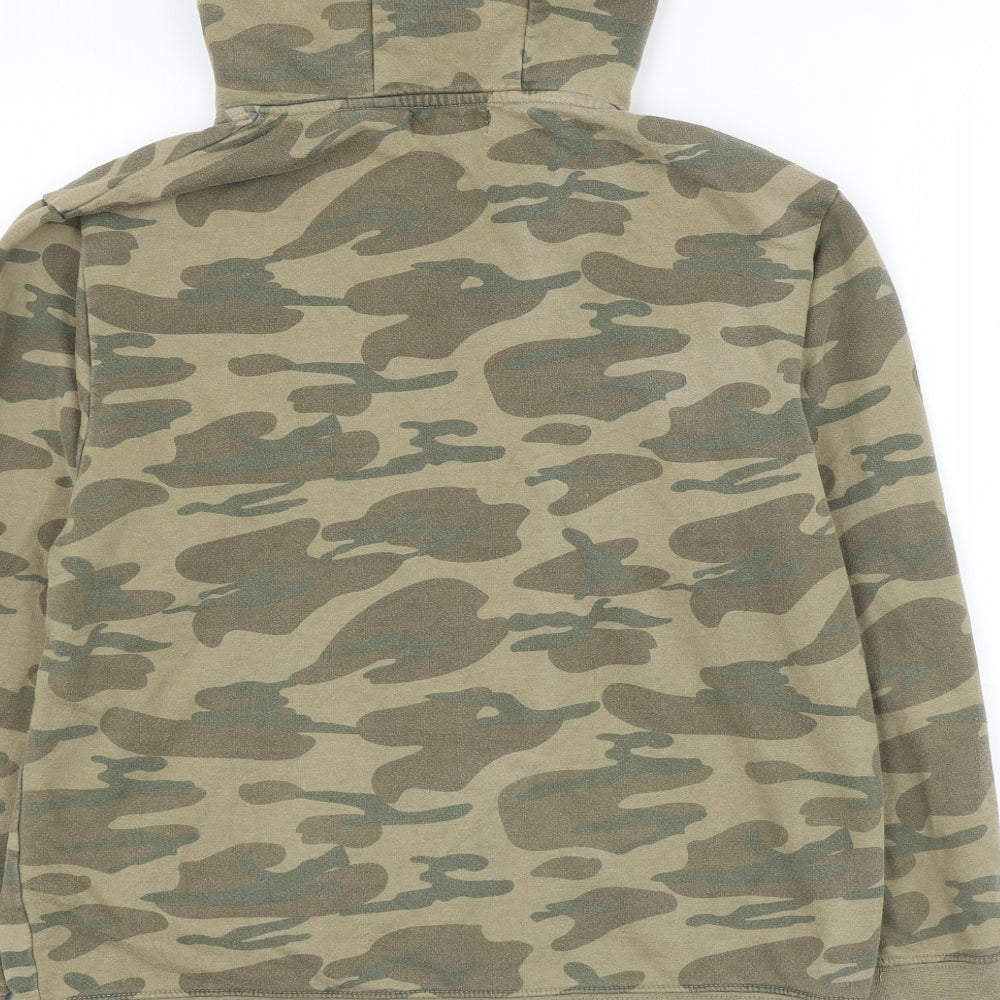 Rebel Boys Green Camouflage Cotton Full Zip Hoodie Size 12-13 Years Zip