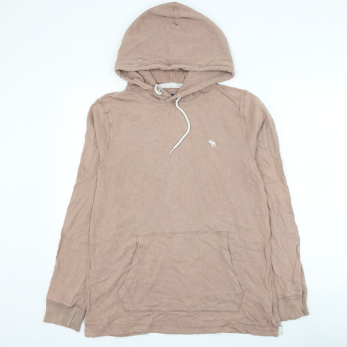 abercr Womens Pink Cotton Pullover Hoodie Size M Pullover