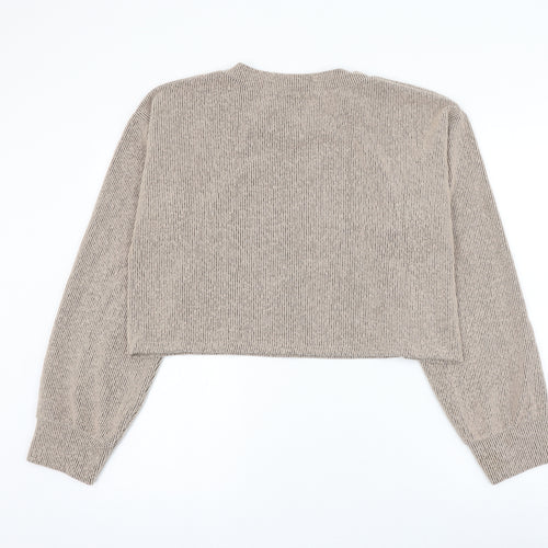 I SAW IT FIRST Womens Brown Polyester Pullover Sweatshirt Size M Pullover - Cropped