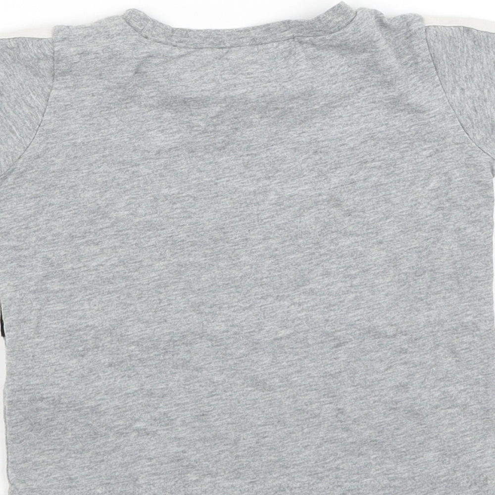 Nike Boys Grey Cotton Basic T-Shirt Size 24 Months Round Neck Pullover