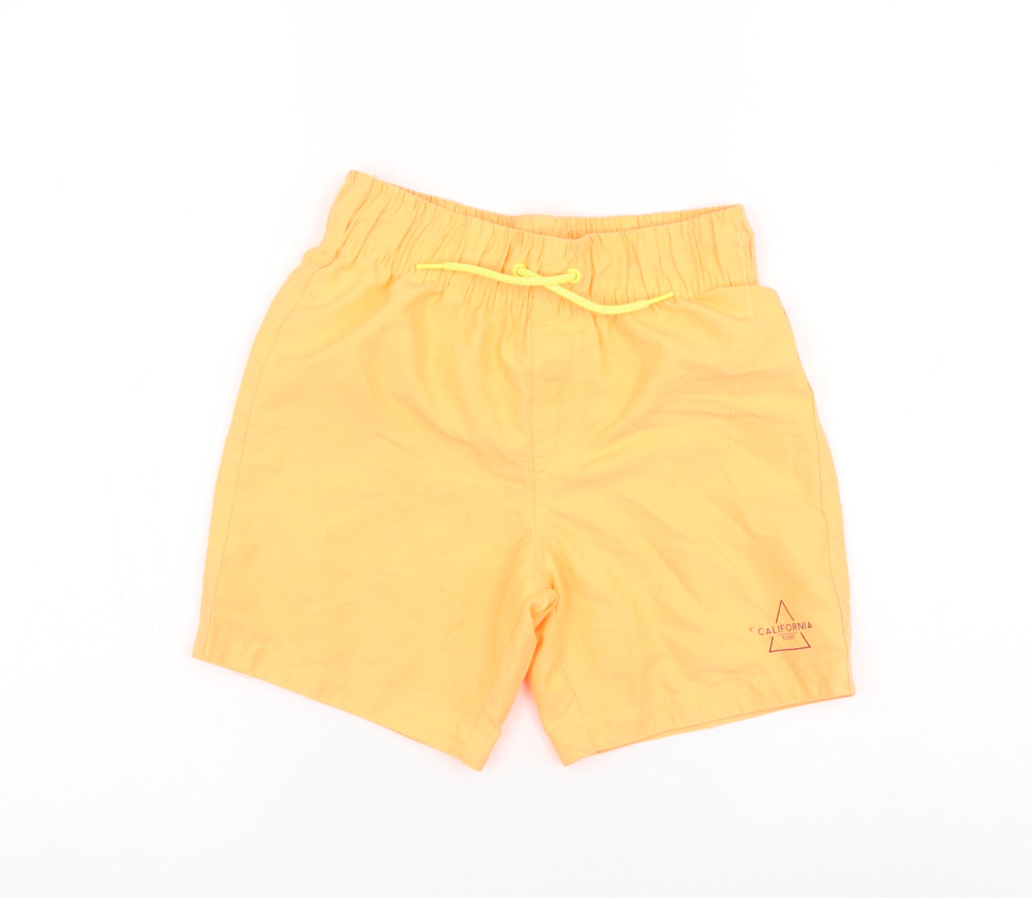 Primark Boys Orange Polyester Sweat Shorts Size 8-9 Years Regular Drawstring - Swimwear