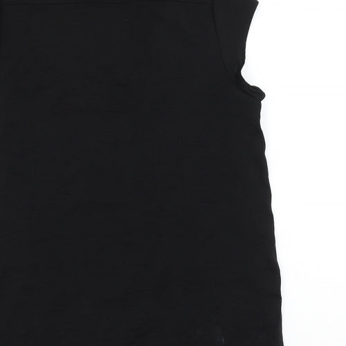 H&M Womens Black Polyester Basic Blouse Size 12 V-Neck