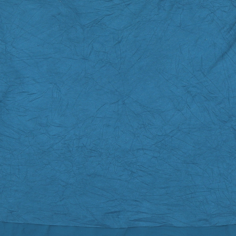 F&F Womens Blue Viscose Basic Blouse Size 14 V-Neck