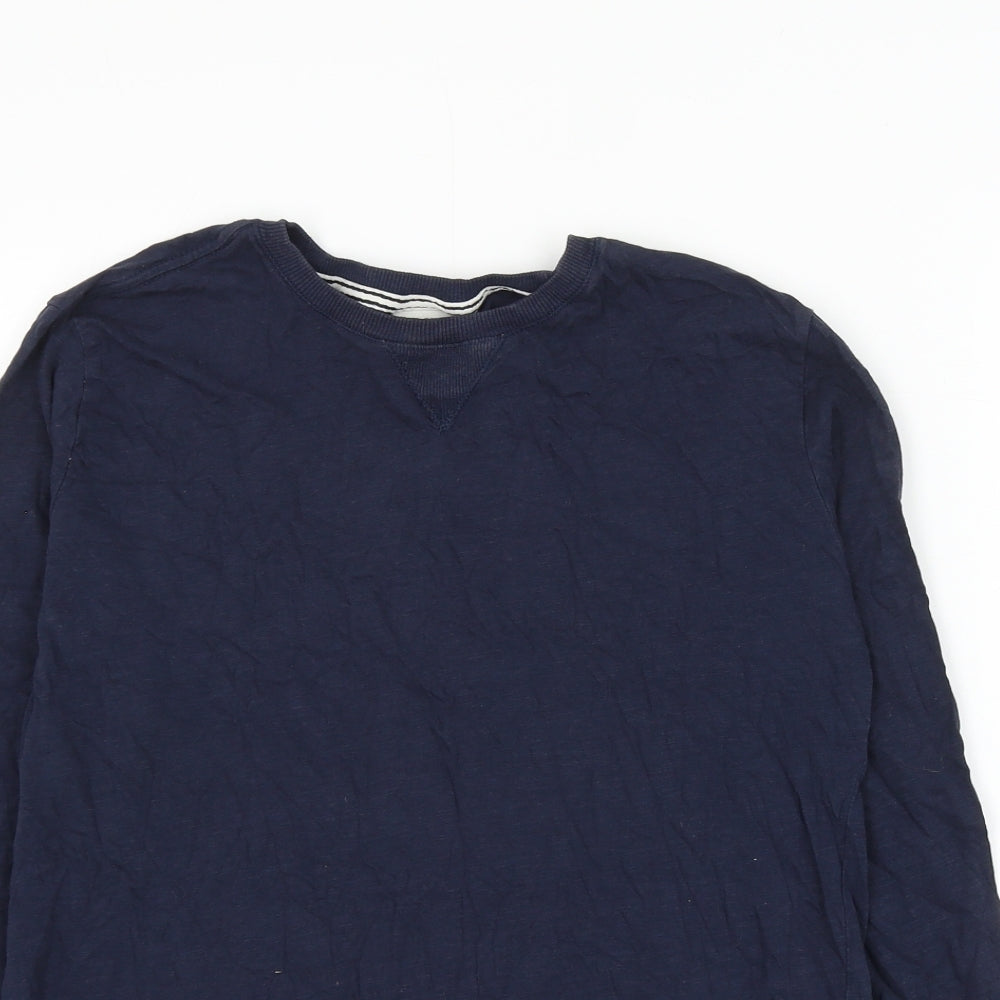 Zara Boys Blue Polyester Basic T-Shirt Size 11-12 Years Round Neck Pullover