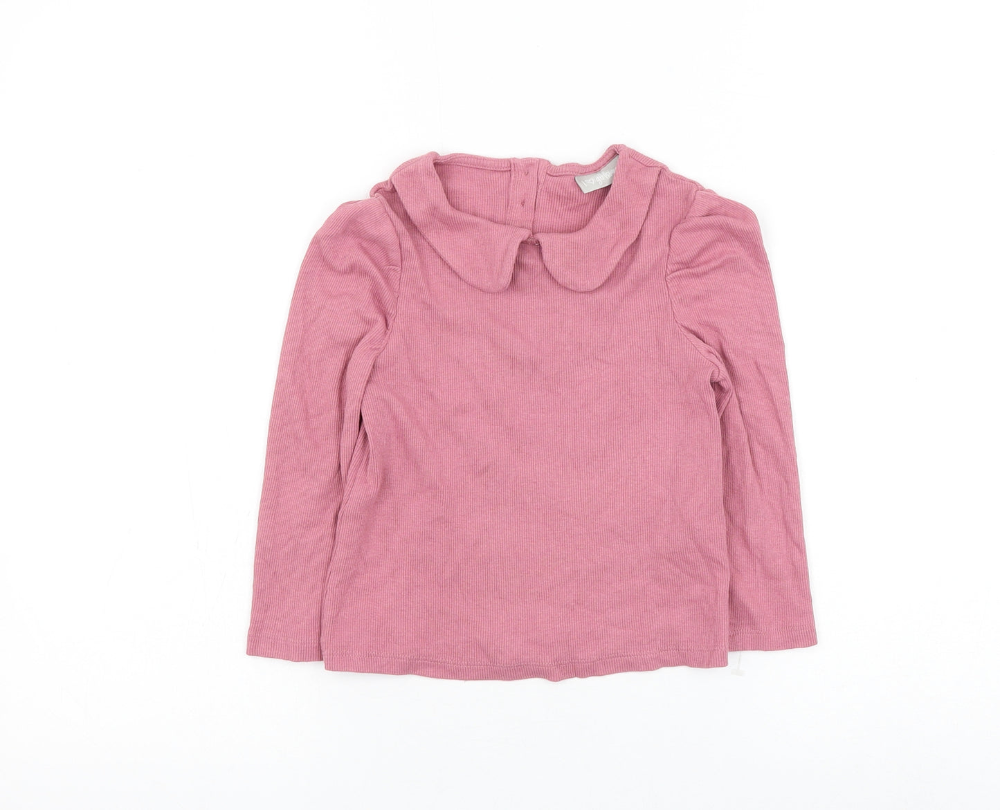Matalan Girls Pink Cotton Basic T-Shirt Size 6 Years Collared Button