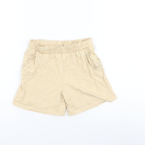 TU Girls Beige Cotton Sweat Shorts Size 10 Years Regular