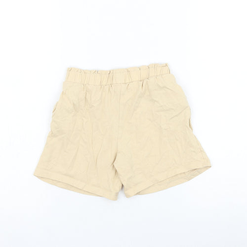 TU Girls Beige Cotton Sweat Shorts Size 10 Years Regular