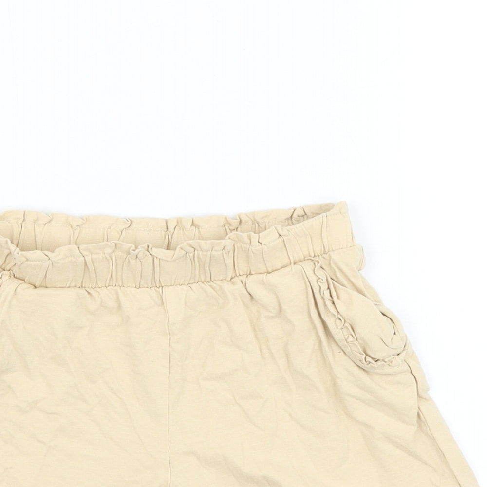 TU Girls Beige Cotton Sweat Shorts Size 10 Years Regular