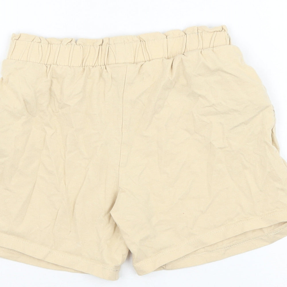 TU Girls Beige Cotton Sweat Shorts Size 10 Years Regular