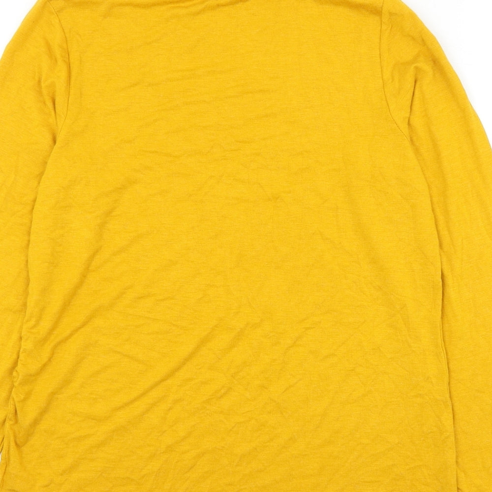 George Womens Yellow Viscose Basic Blouse Size 14 Roll Neck