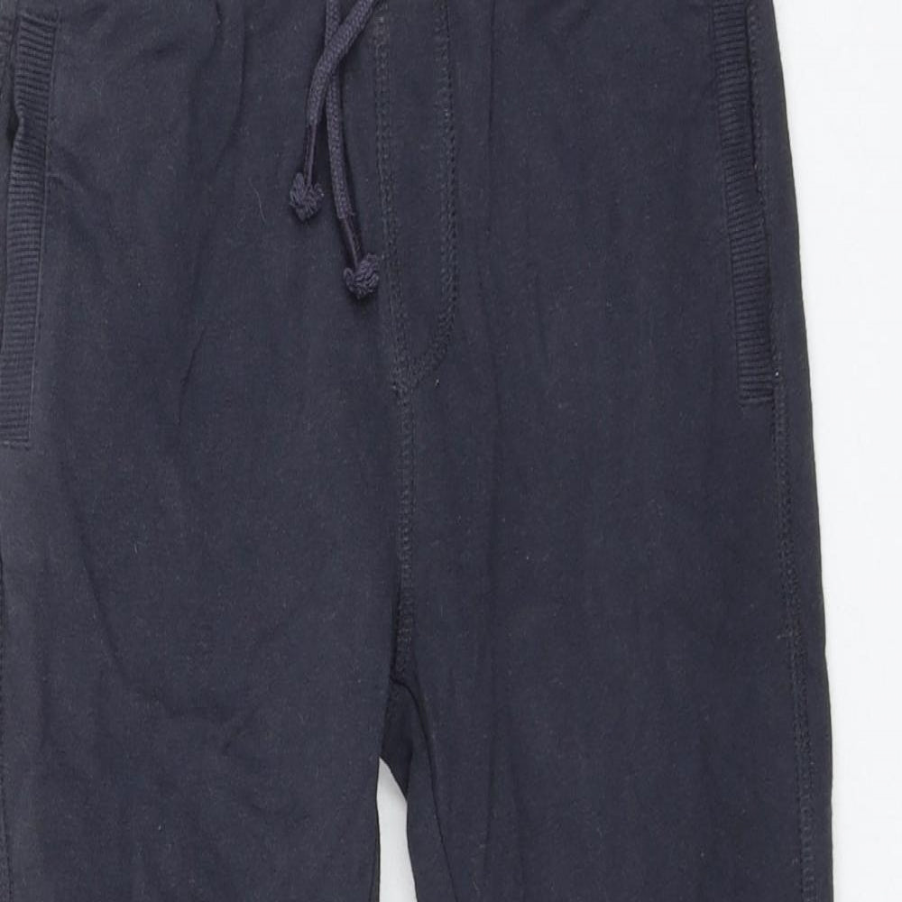 Nutmeg Boys Blue Cotton Jogger Trousers Size 6-7 Years Regular Drawstring