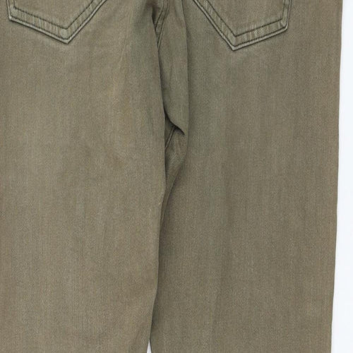 H&M Womens Green Cotton Straight Jeans Size 36 in L31 in Regular Zip