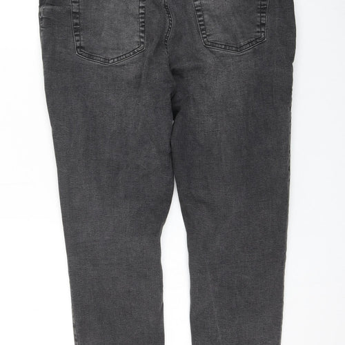 Primark Womens Grey Cotton Skinny Jeans Size 18 L27 in Regular Zip