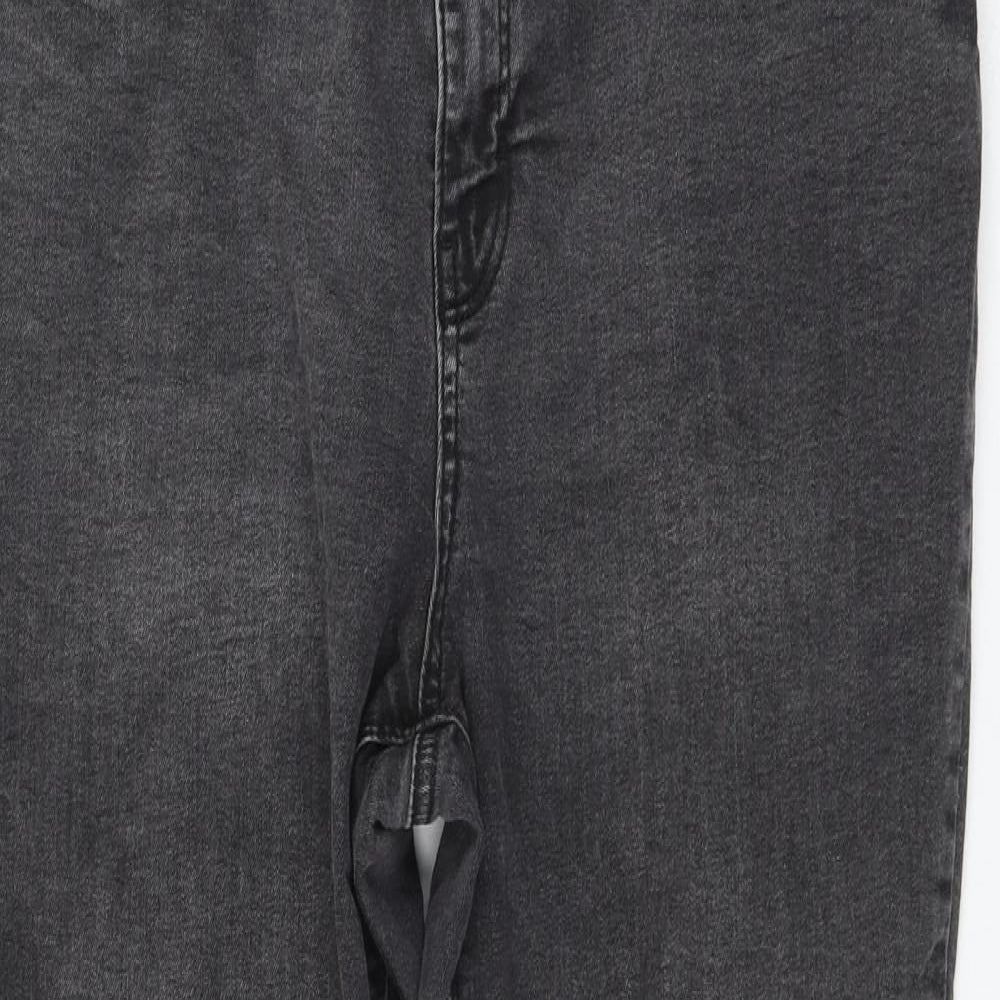 Primark Womens Grey Cotton Skinny Jeans Size 18 L27 in Regular Zip