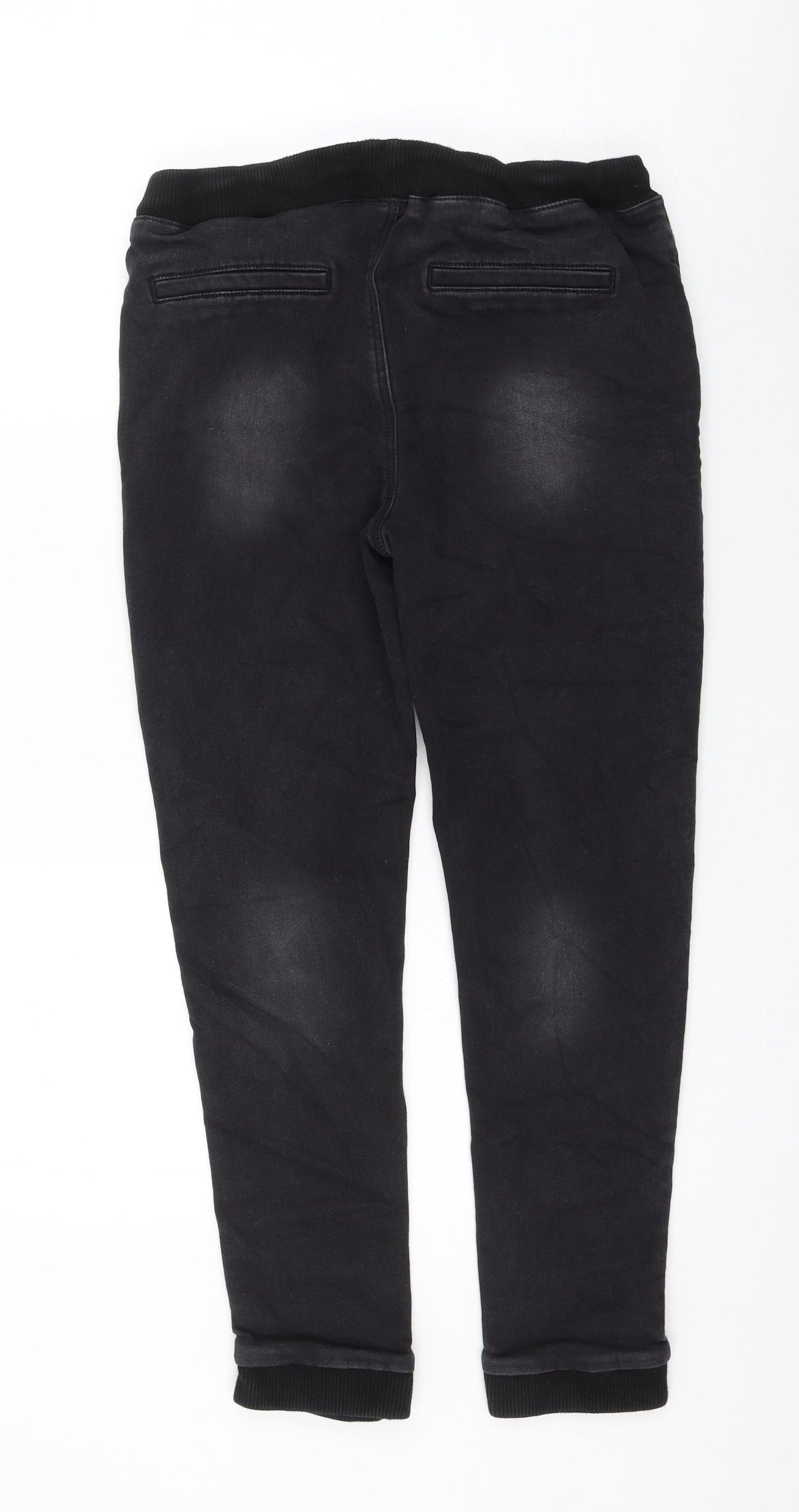 NEXT Boys Black Cotton Tapered Jeans Size 14 Years Regular Drawstring