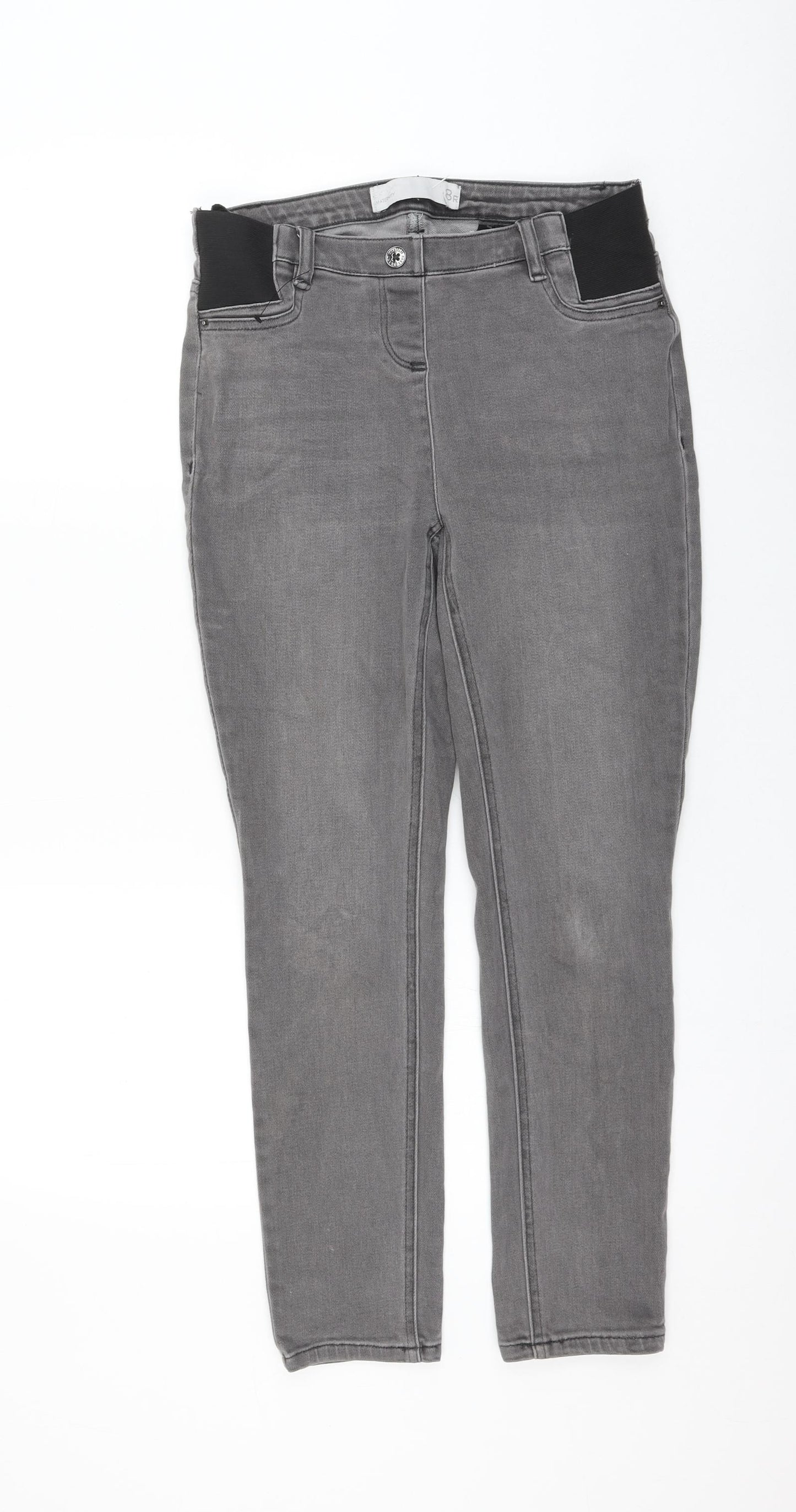 NEXT Womens Grey Cotton Skinny Jeans Size 8 L26 in Regular