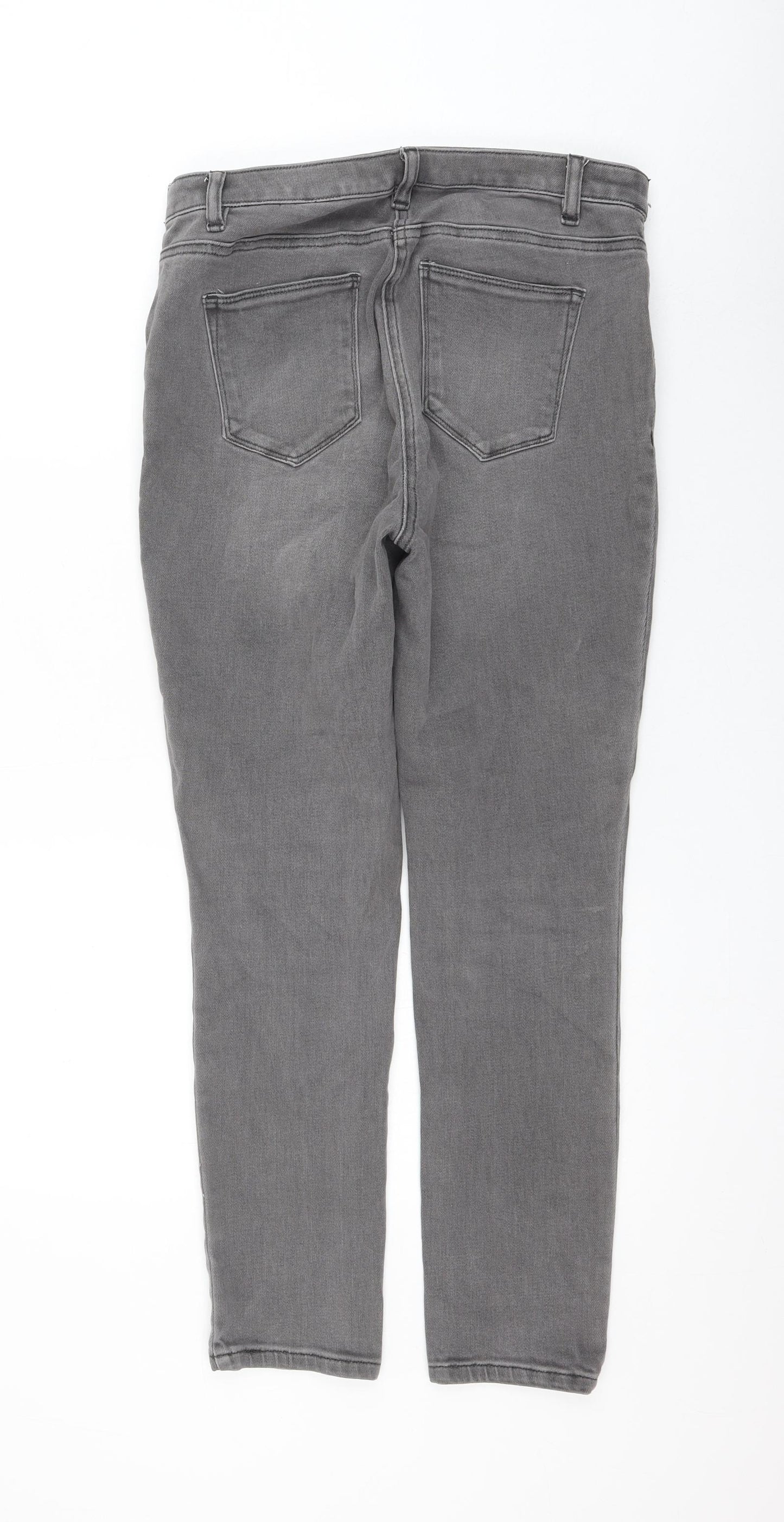 NEXT Womens Grey Cotton Skinny Jeans Size 8 L26 in Regular