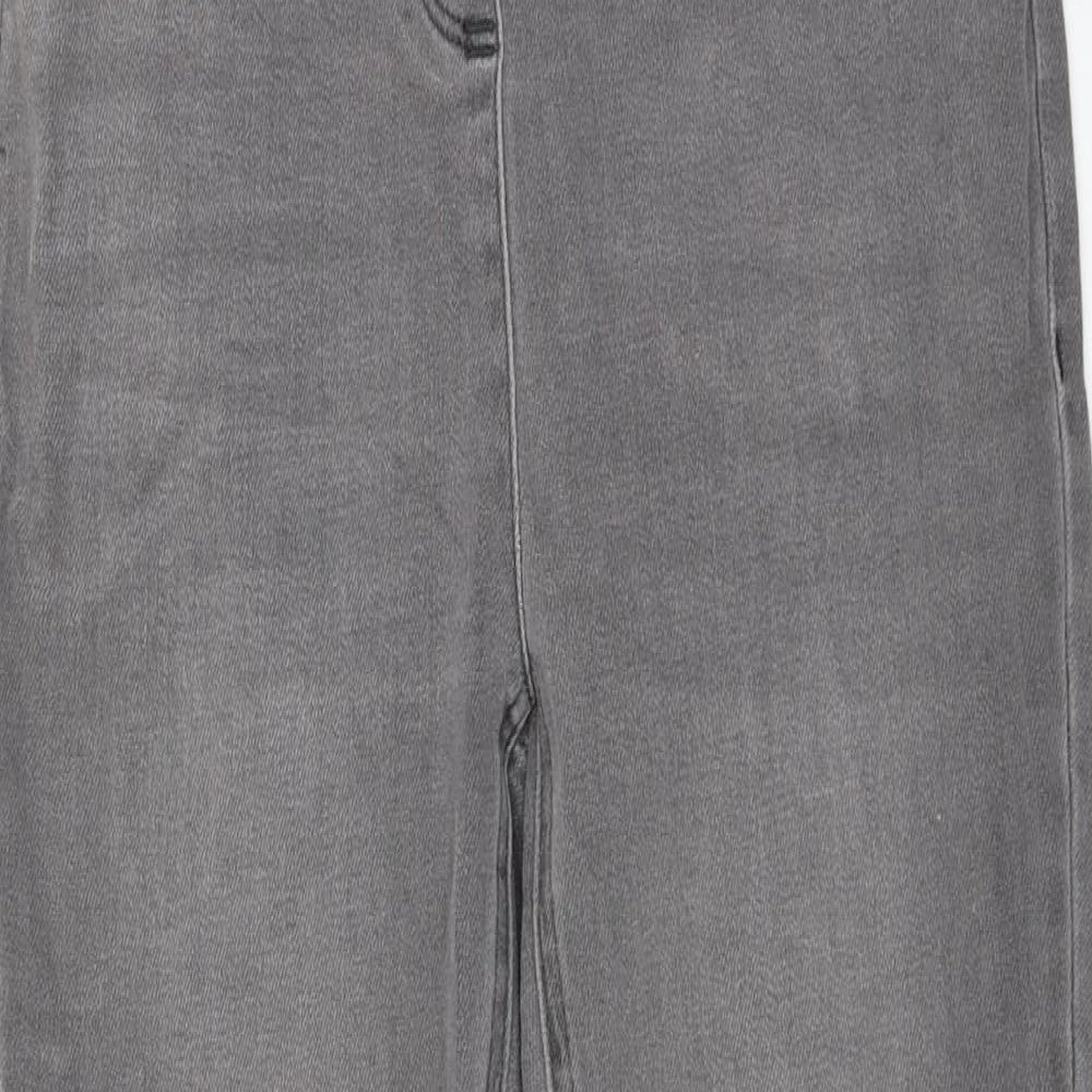 NEXT Womens Grey Cotton Skinny Jeans Size 8 L26 in Regular