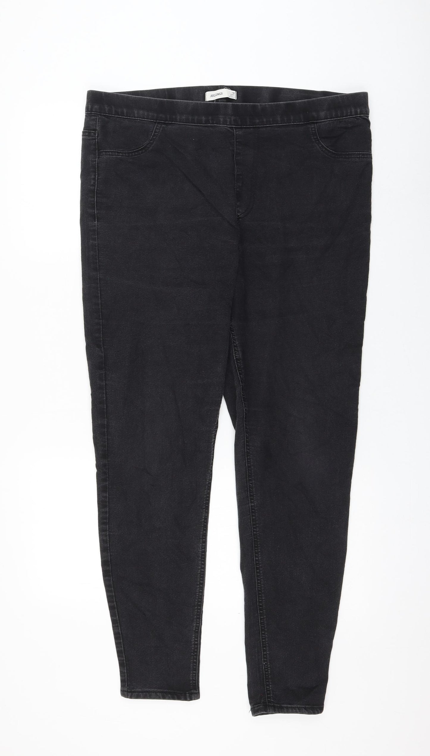 Marks and Spencer Womens Black Cotton Jegging Jeans Size 18 L28 in Regular