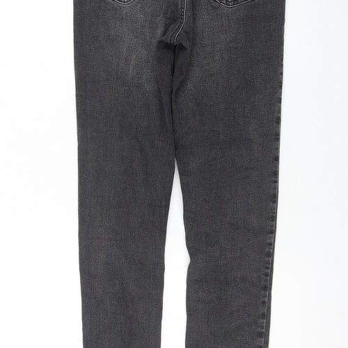 Primark Womens Grey Cotton Skinny Jeans Size 10 L30 in Regular Zip
