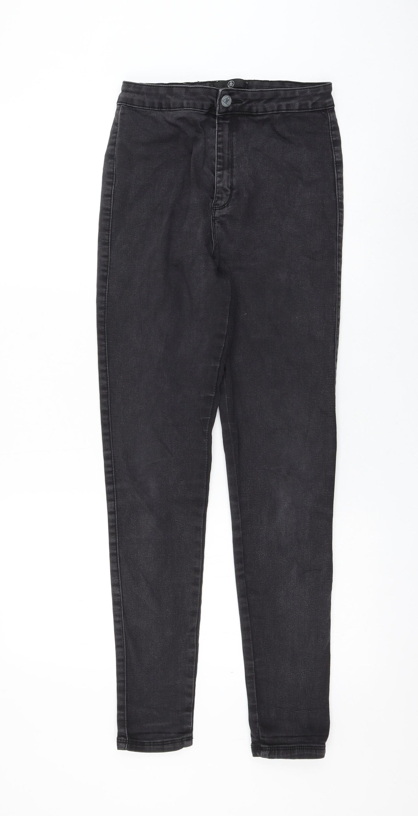 Missguided Womens Black Cotton Jegging Jeans Size 10 L28 in Regular Zip