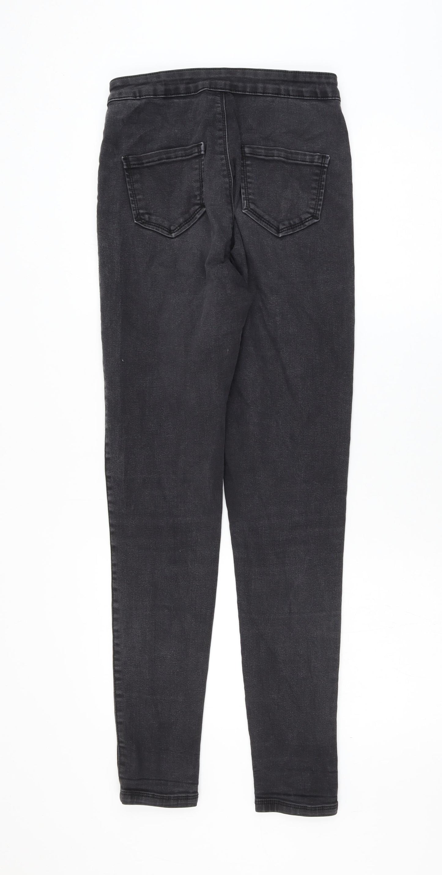 Missguided Womens Black Cotton Jegging Jeans Size 10 L28 in Regular Zip