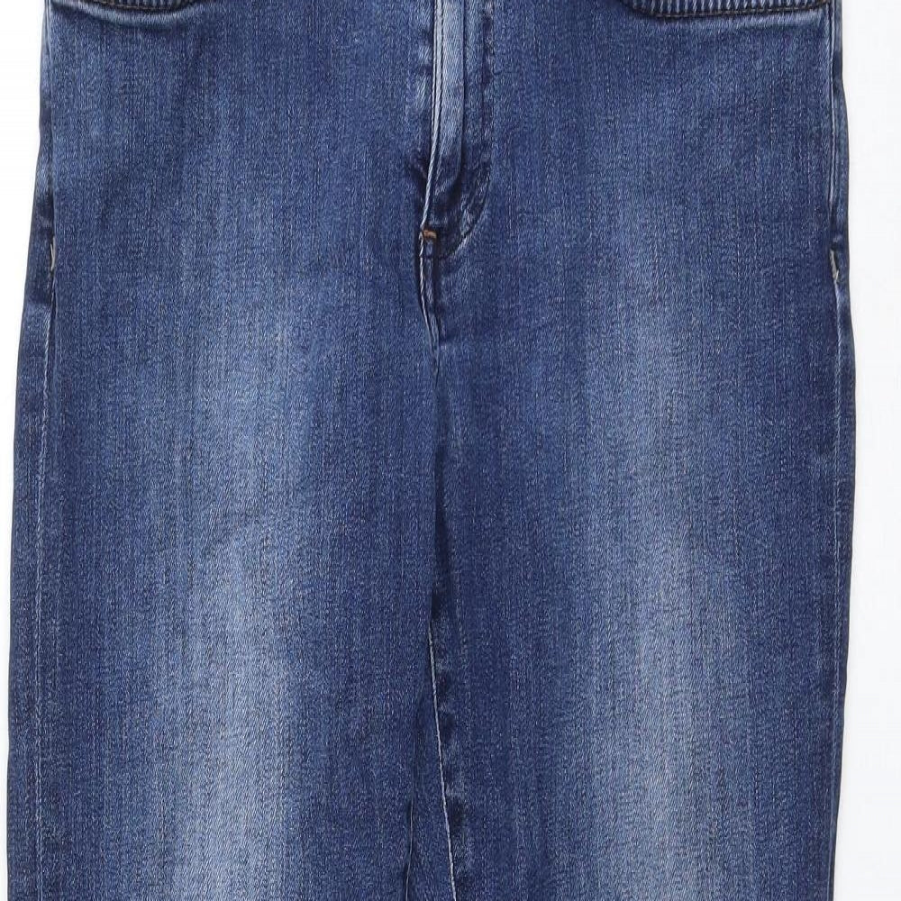 Calvin Klein Womens Blue Cotton Straight Jeans Size 28 in L28 in Regular Zip