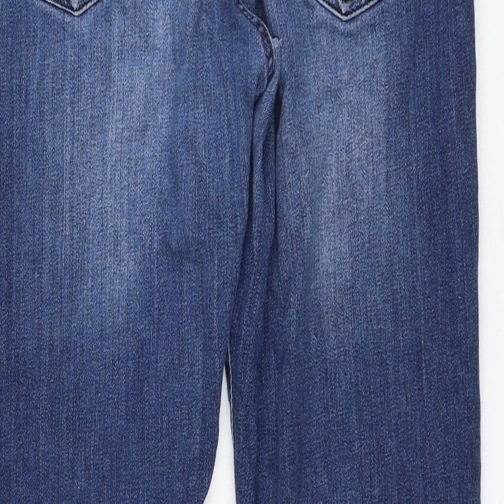 Calvin Klein Womens Blue Cotton Straight Jeans Size 28 in L28 in Regular Zip
