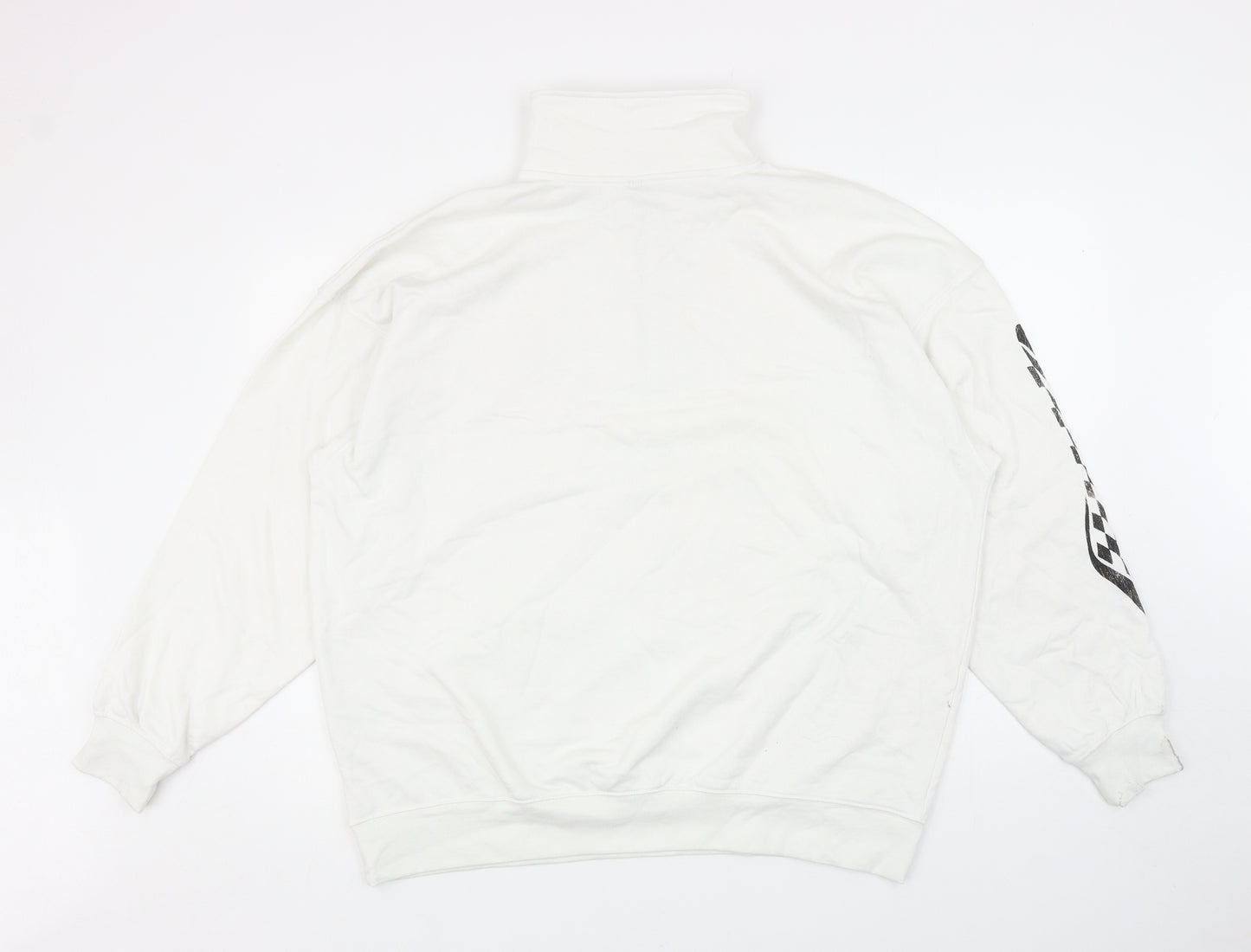 Divided Mens White Cotton Pullover Sweatshirt Size L - Race Car