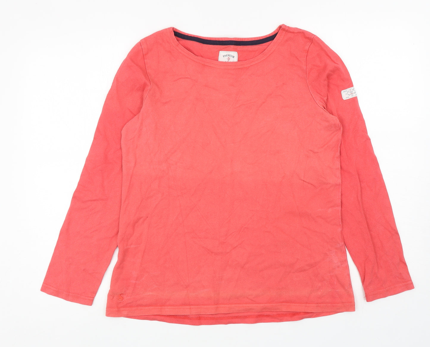 Joules Womens Pink Cotton Basic T-Shirt Size 12 Boat Neck