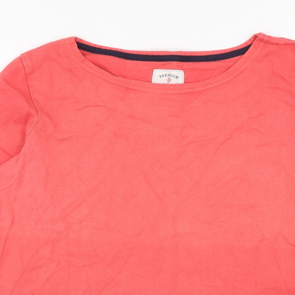 Joules Womens Pink Cotton Basic T-Shirt Size 12 Boat Neck