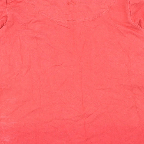 Joules Womens Pink Cotton Basic T-Shirt Size 12 Boat Neck